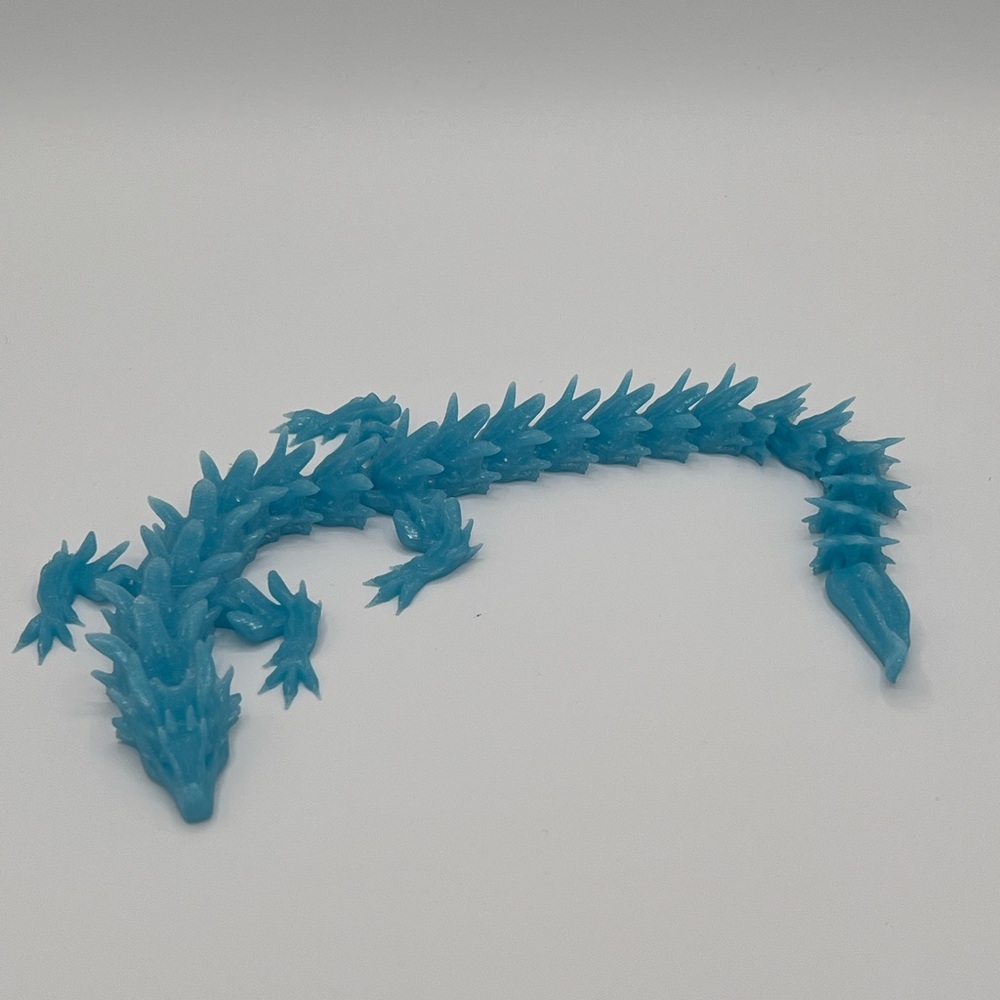Blue Spiky Dragon Figurine Glow In The Dark